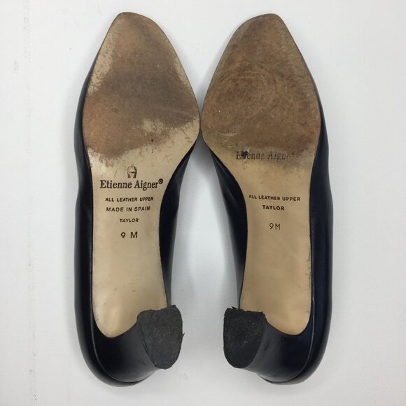 Etienne Aigner Womens Pumps Taylor Lenvy All Leather Upper Navy Blue Size 9M - Picture 10 of 12